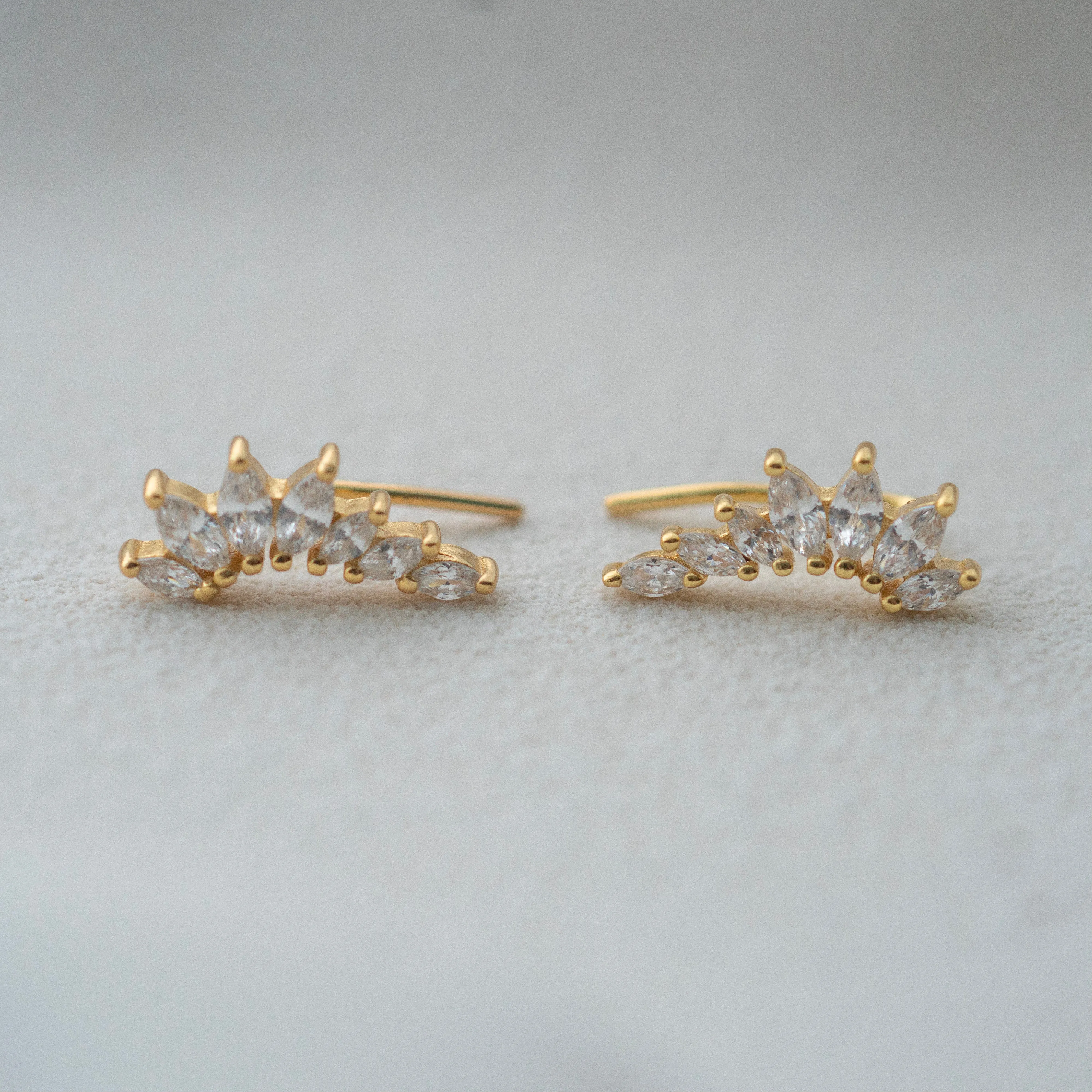 OISE WINGS MARQUISE CRYSTAL CLIMBER EARRINGS