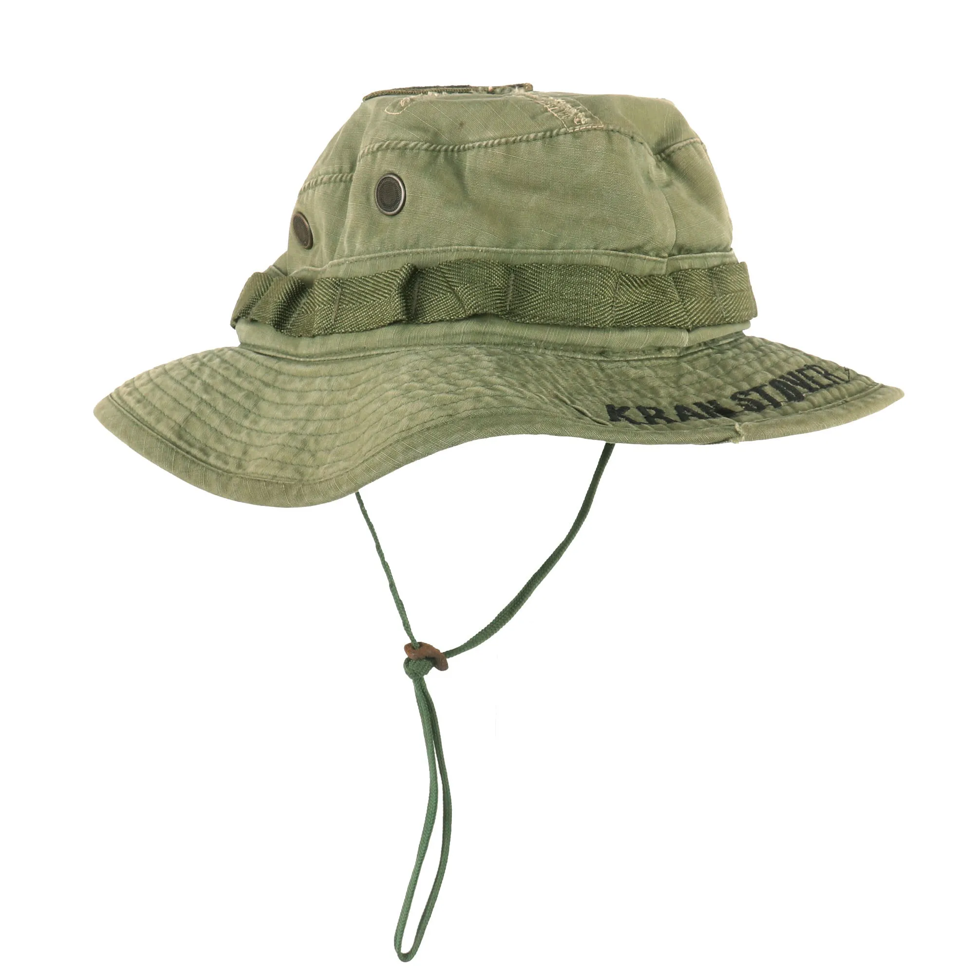Original U.S. Vietnam War Direct Embroider 20th Engineer Brigade Green Boonie Hat with Veteran Personalization
