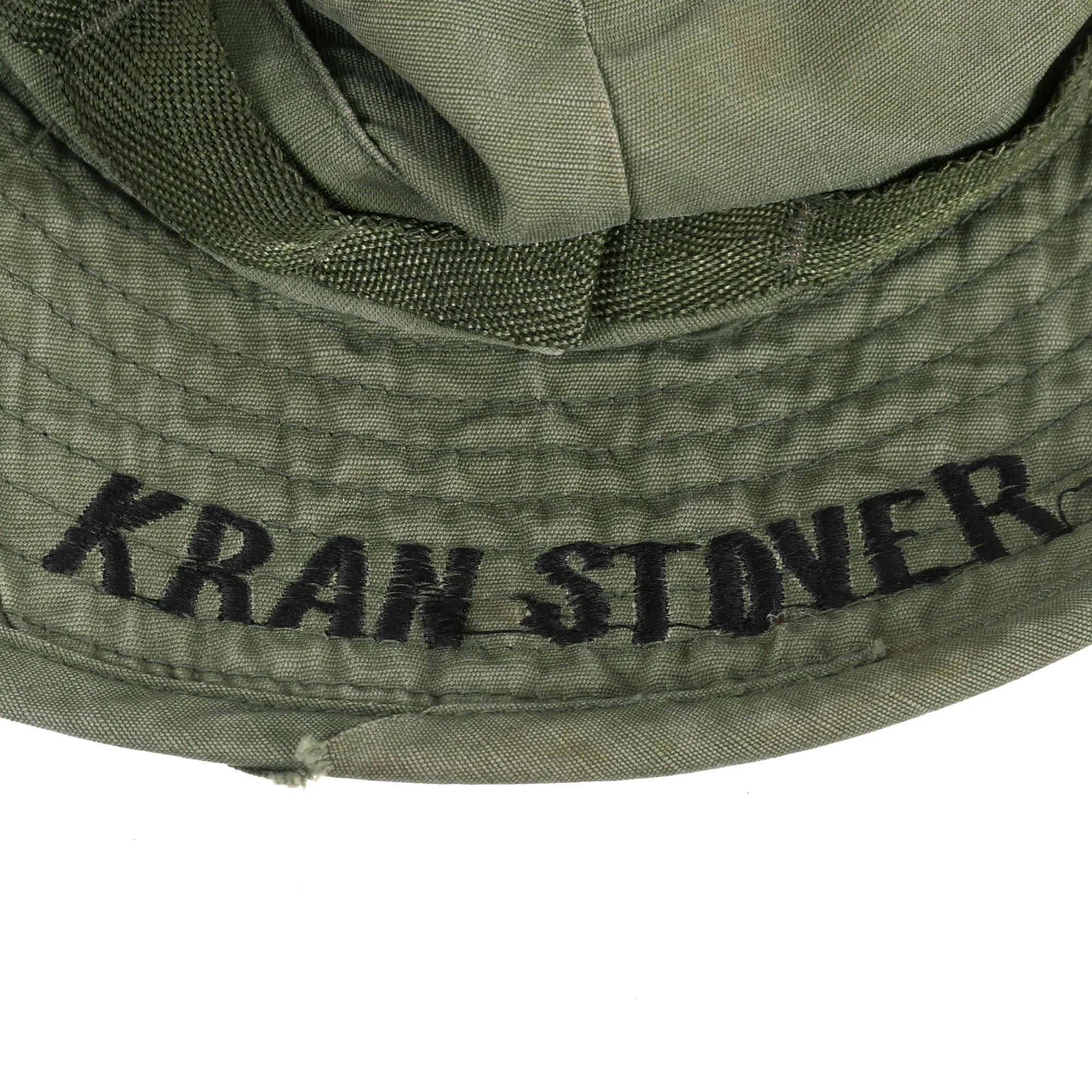Original U.S. Vietnam War Direct Embroider 20th Engineer Brigade Green Boonie Hat with Veteran Personalization