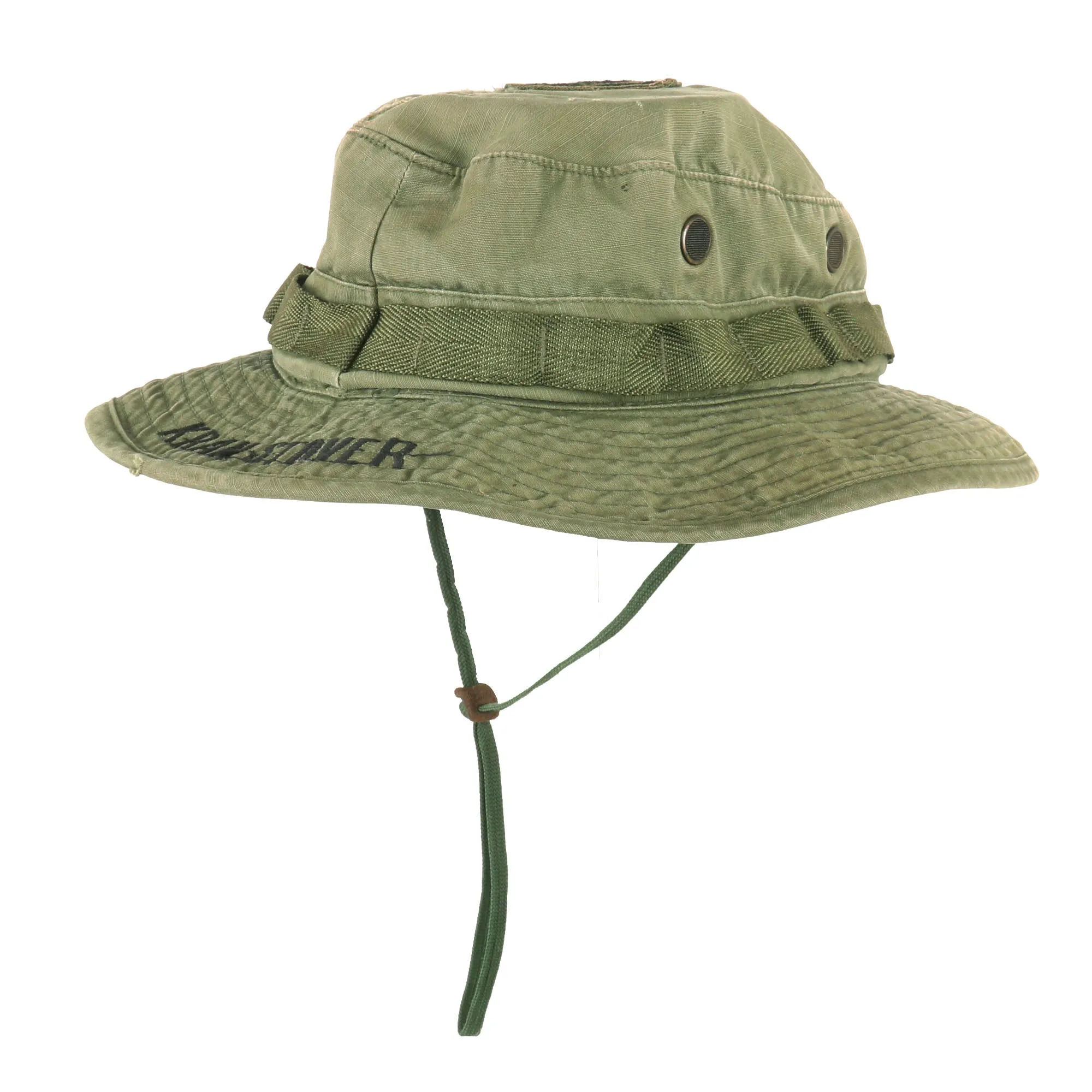 Original U.S. Vietnam War Direct Embroider 20th Engineer Brigade Green Boonie Hat with Veteran Personalization