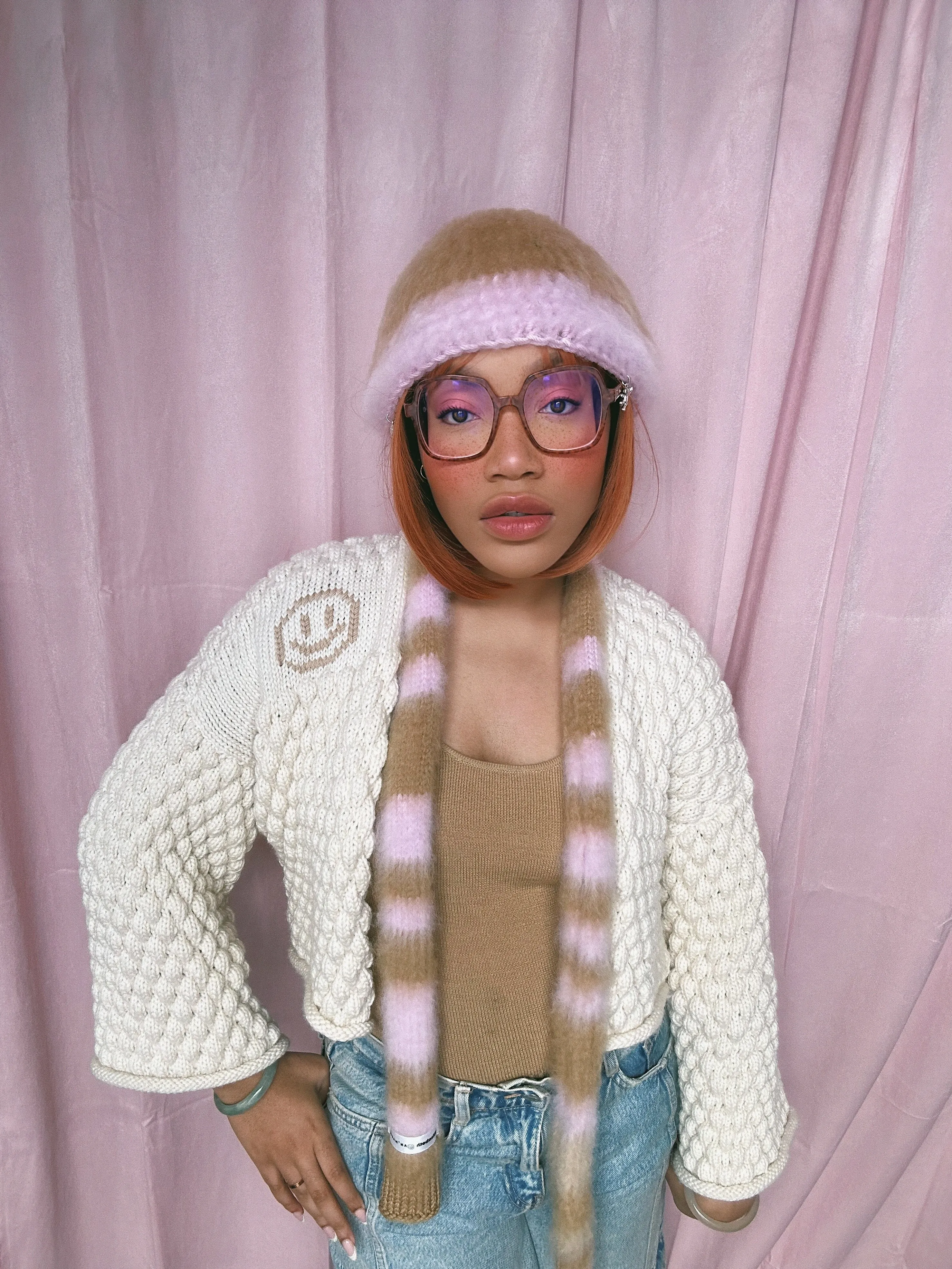 Pink and Brown Scarf