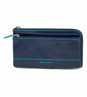 Piquadro Blue Square Unisex Night Blue Clutch