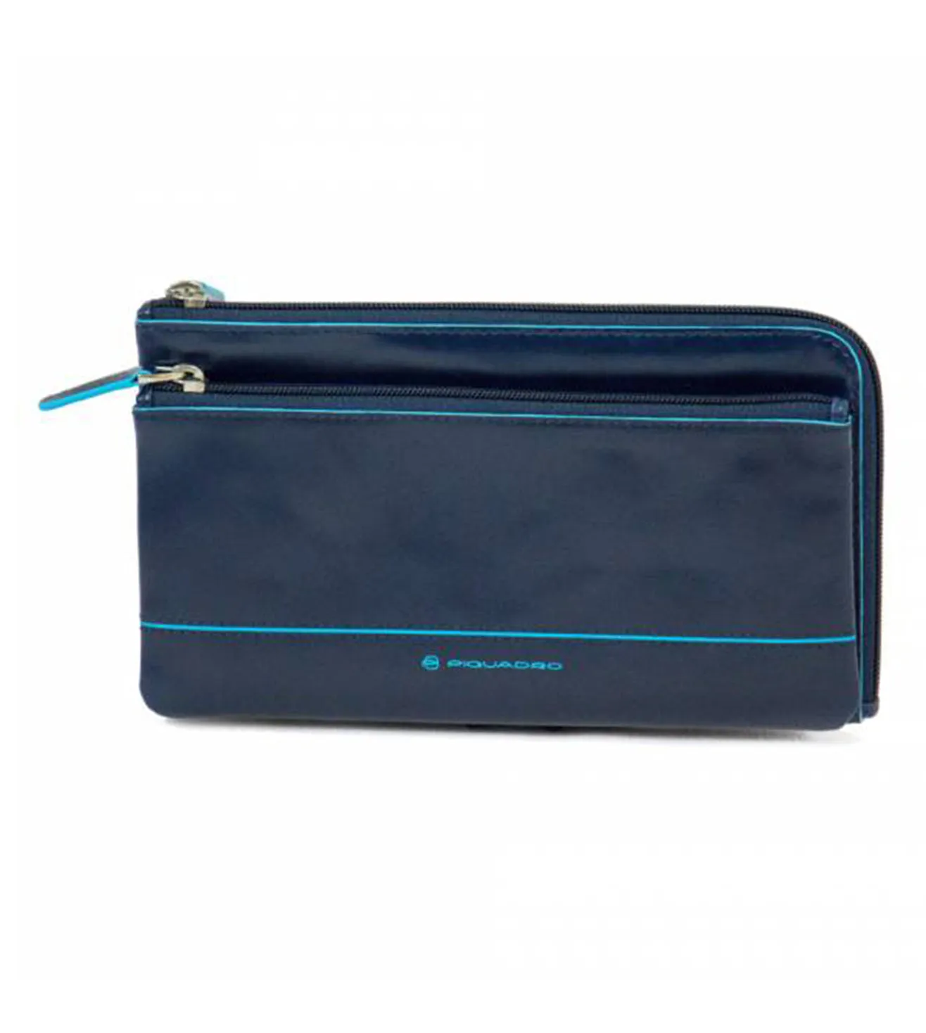 Piquadro Blue Square Unisex Night Blue Clutch