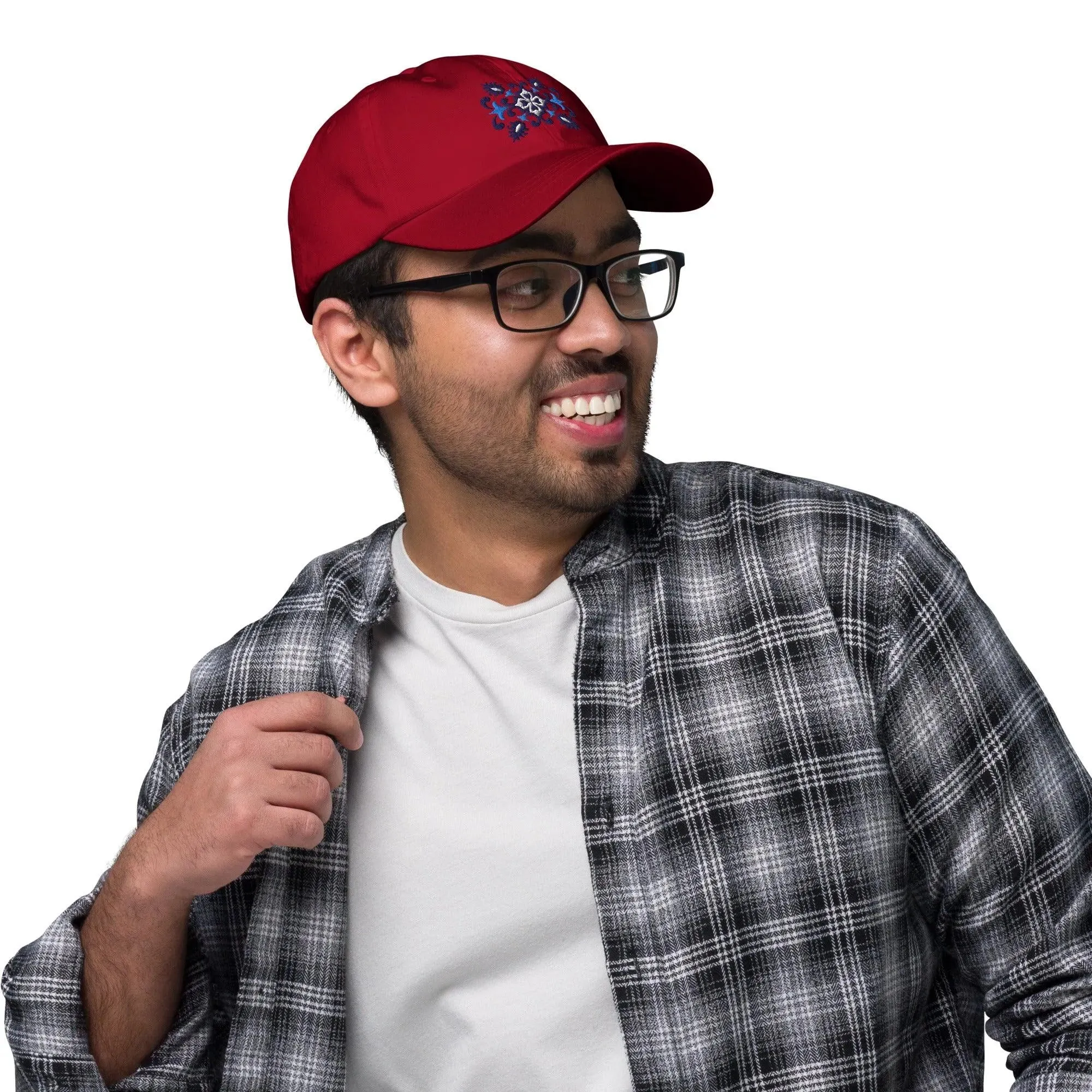 Portuguese Azulejo Tile Motif Embroidered Dad Hat