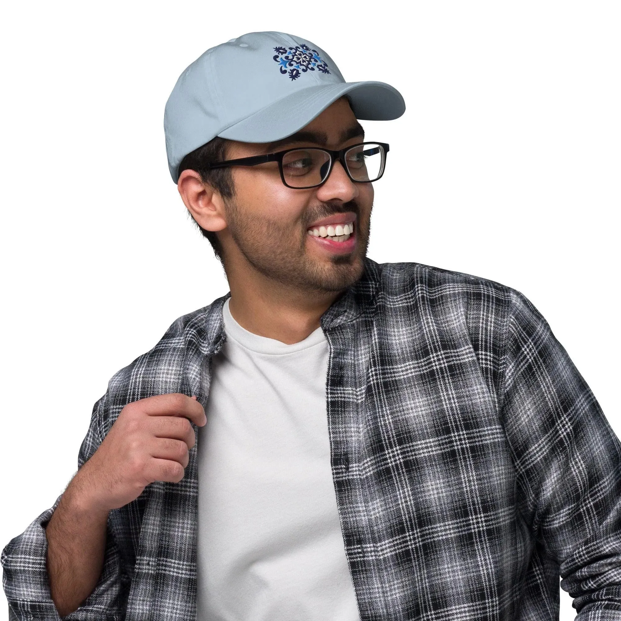 Portuguese Azulejo Tile Motif Embroidered Dad Hat
