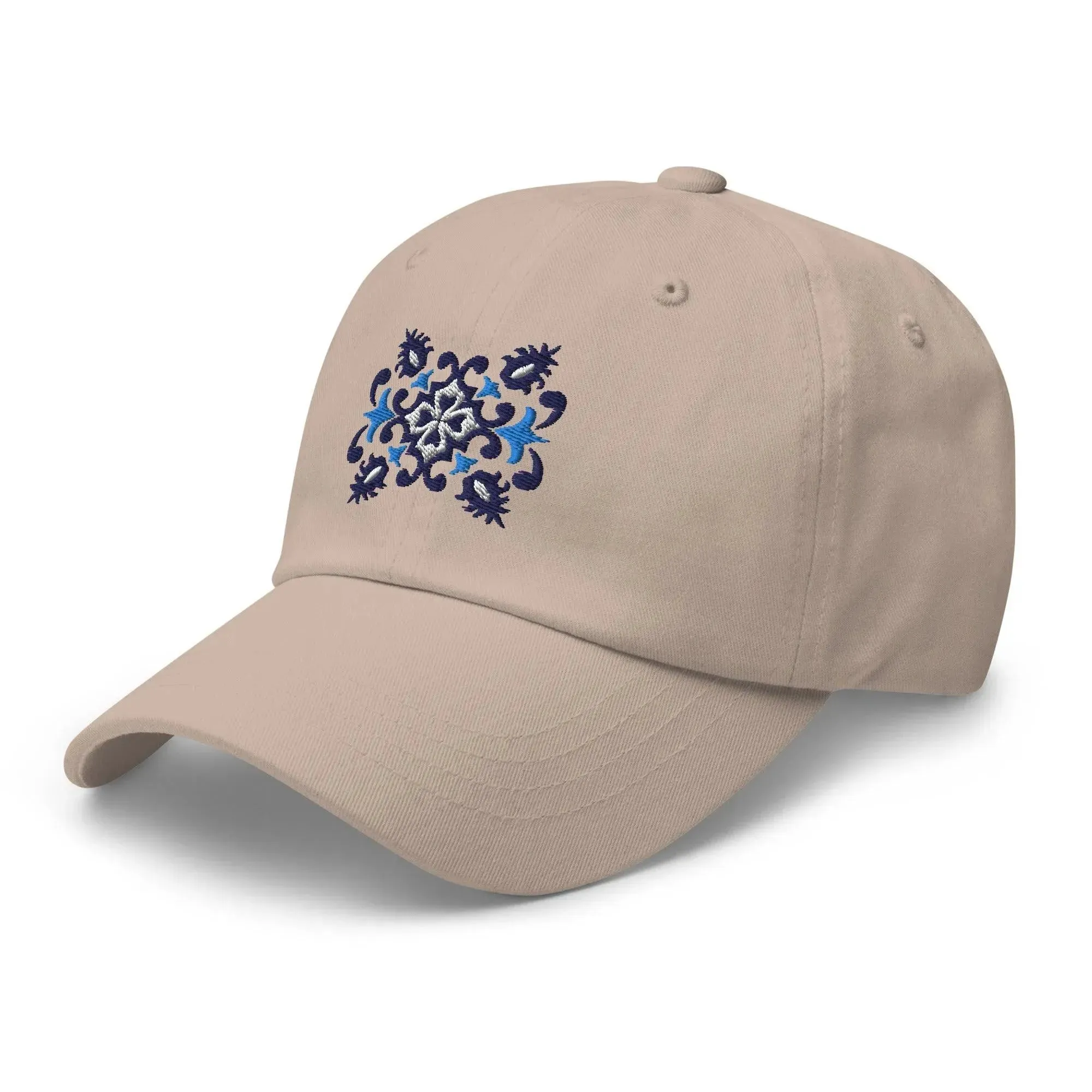 Portuguese Azulejo Tile Motif Embroidered Dad Hat