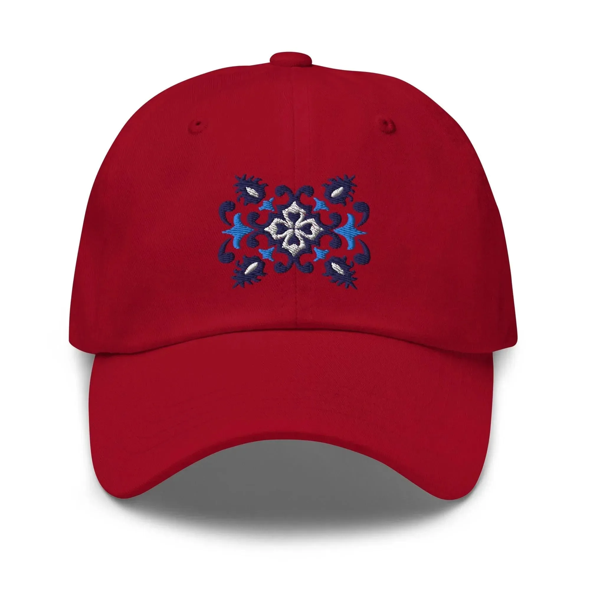 Portuguese Azulejo Tile Motif Embroidered Dad Hat