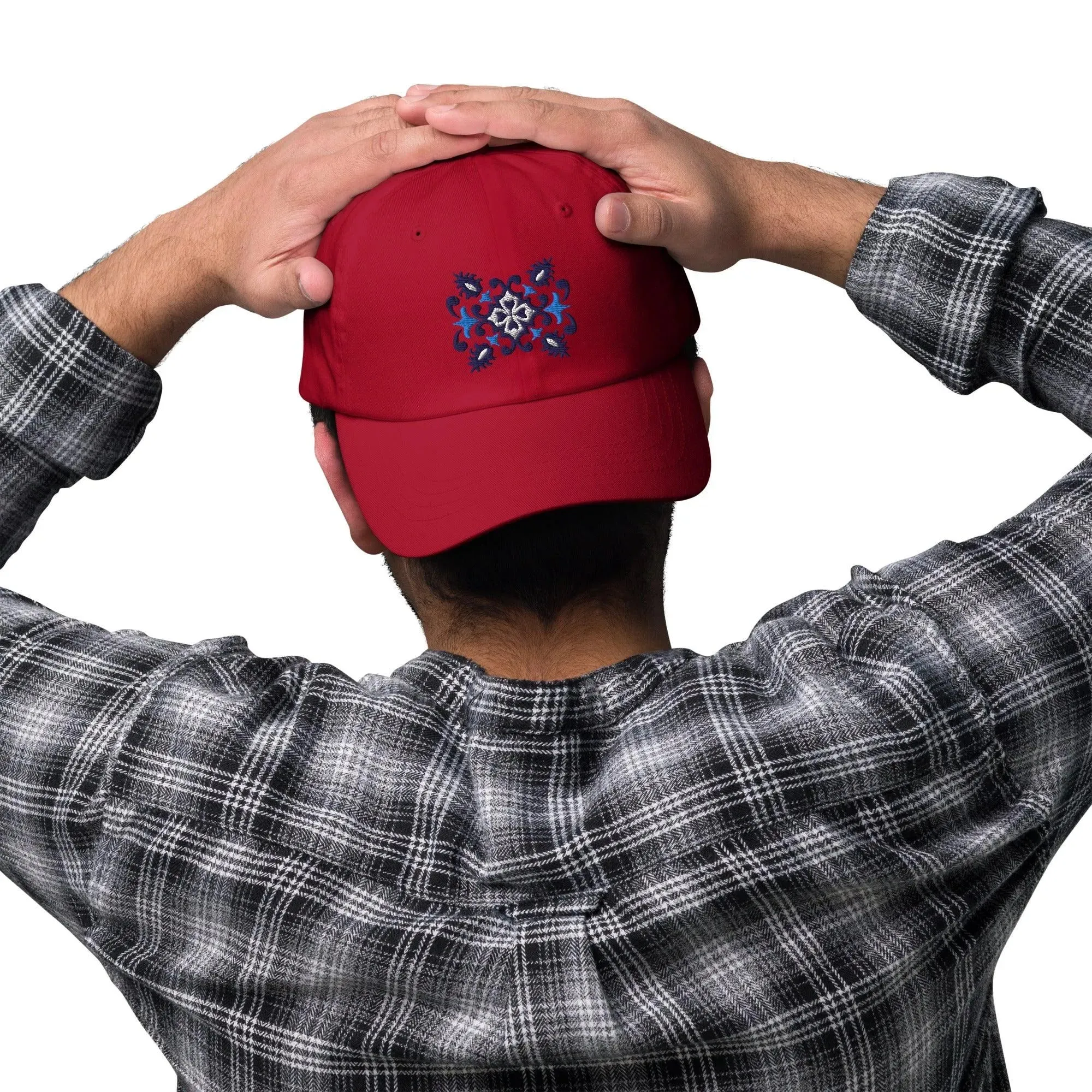 Portuguese Azulejo Tile Motif Embroidered Dad Hat