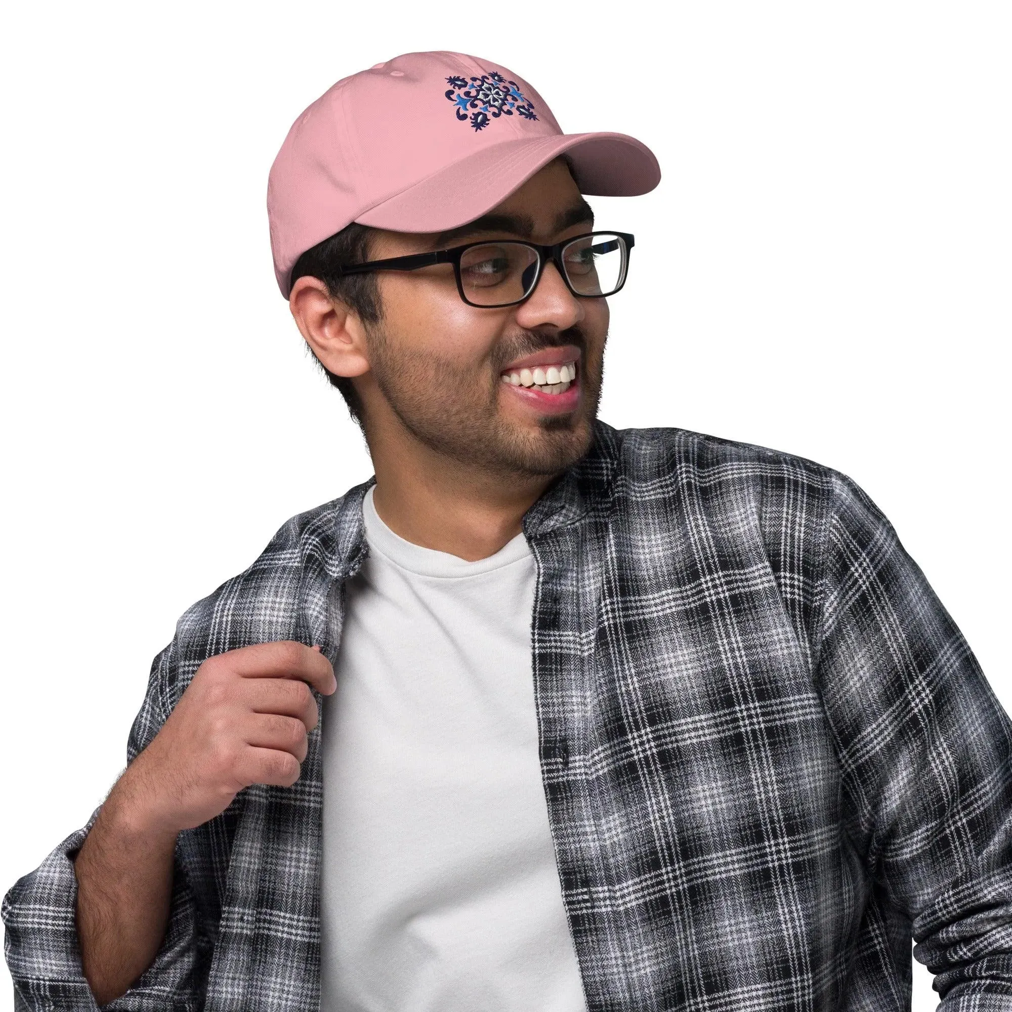 Portuguese Azulejo Tile Motif Embroidered Dad Hat