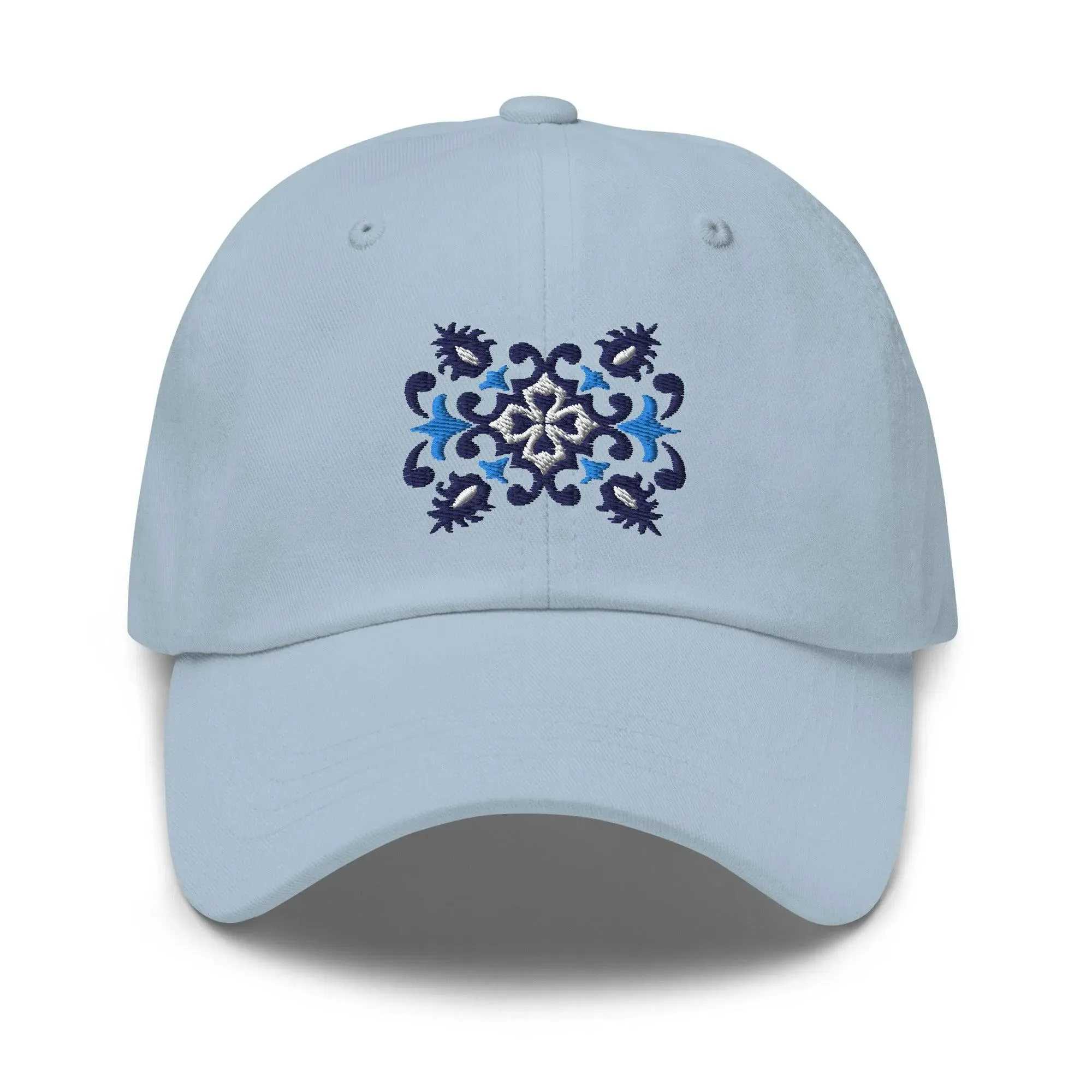 Portuguese Azulejo Tile Motif Embroidered Dad Hat