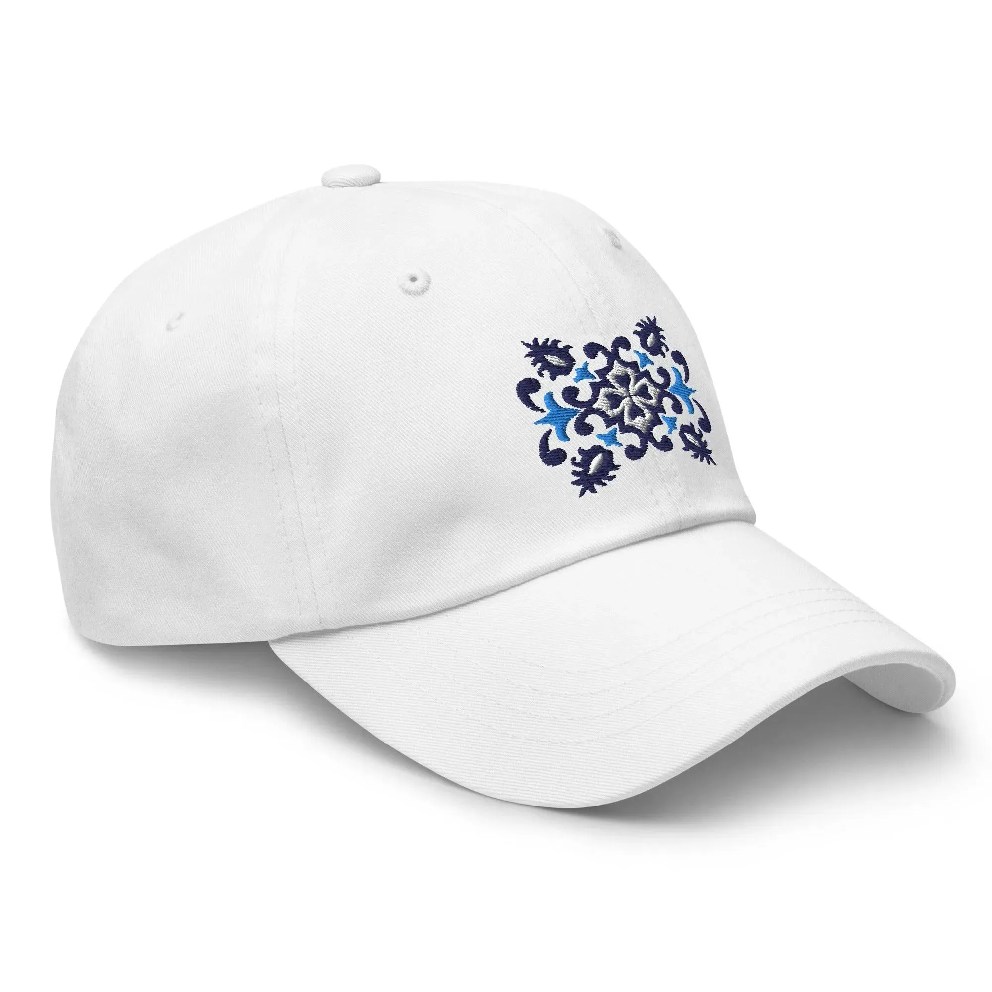 Portuguese Azulejo Tile Motif Embroidered Dad Hat