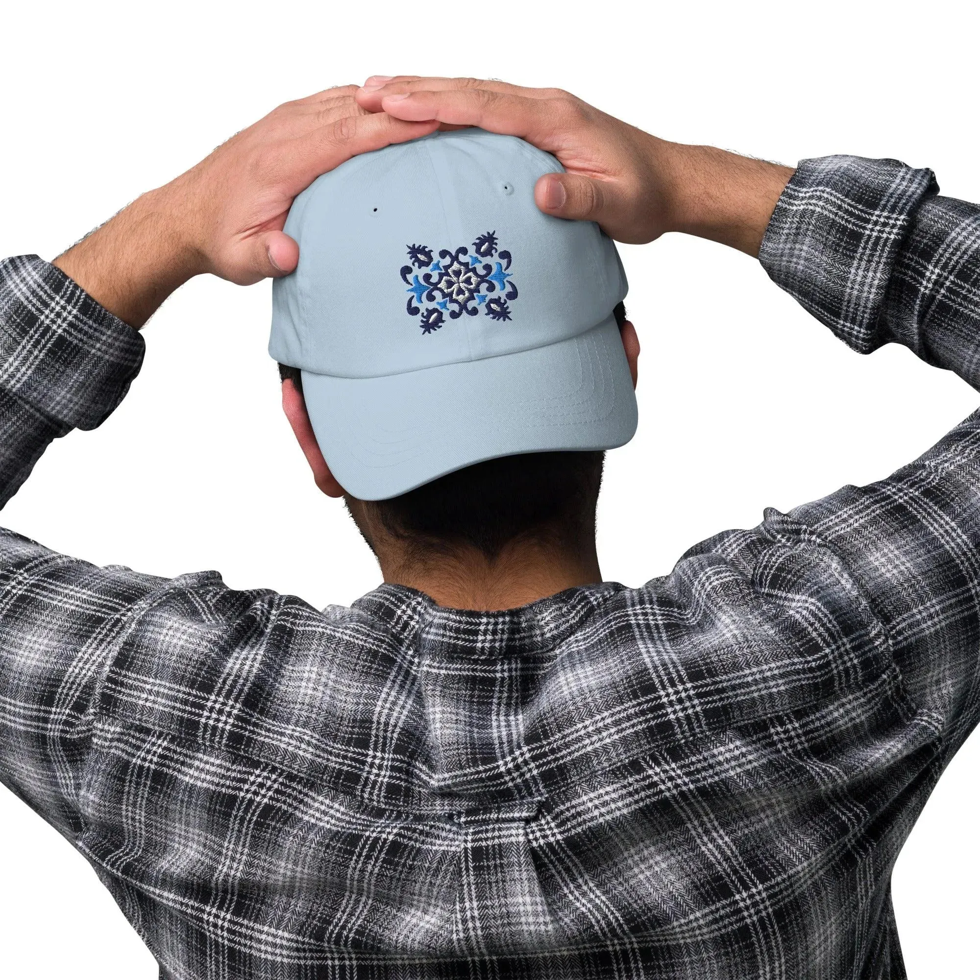 Portuguese Azulejo Tile Motif Embroidered Dad Hat