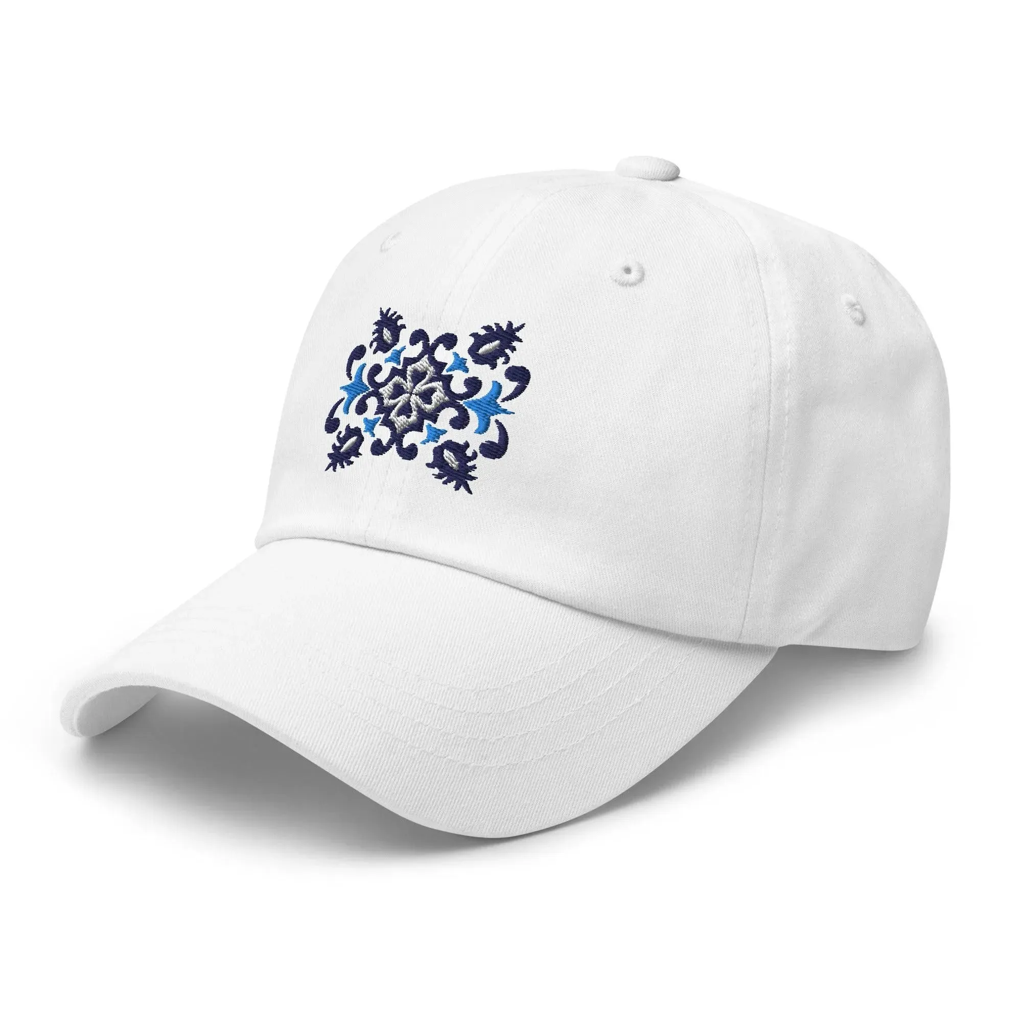 Portuguese Azulejo Tile Motif Embroidered Dad Hat