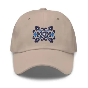 Portuguese Azulejo Tile Motif Embroidered Dad Hat