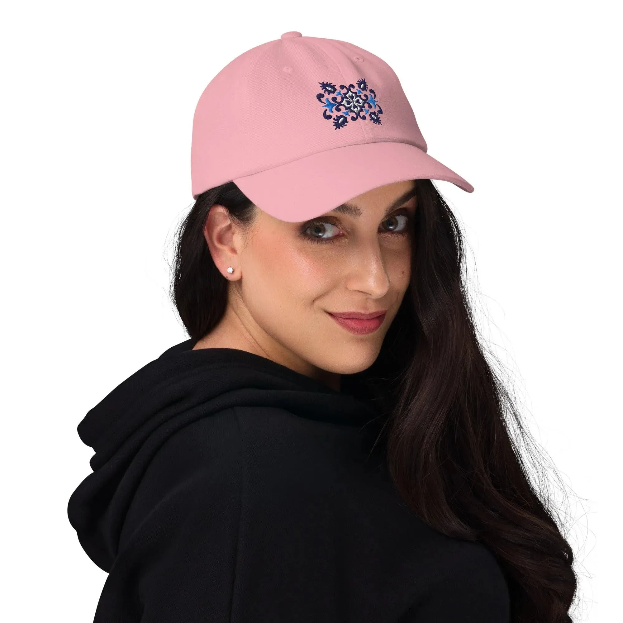 Portuguese Azulejo Tile Motif Embroidered Dad Hat