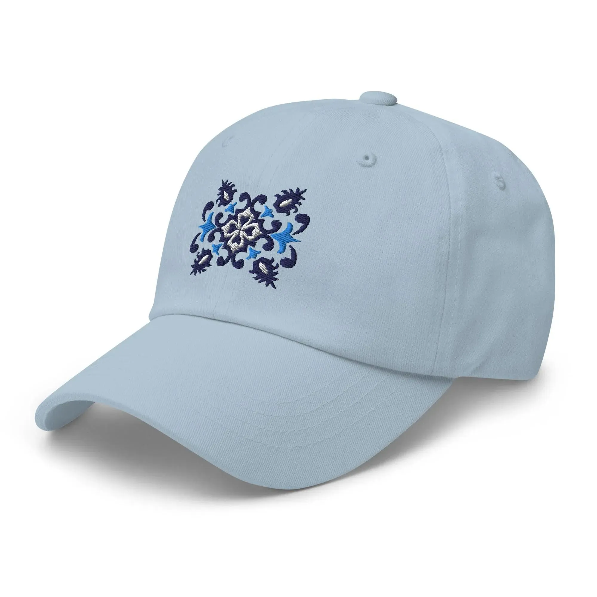 Portuguese Azulejo Tile Motif Embroidered Dad Hat