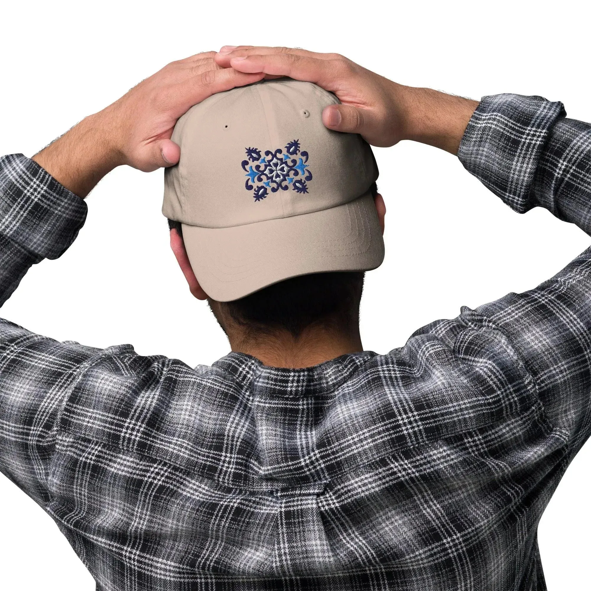 Portuguese Azulejo Tile Motif Embroidered Dad Hat