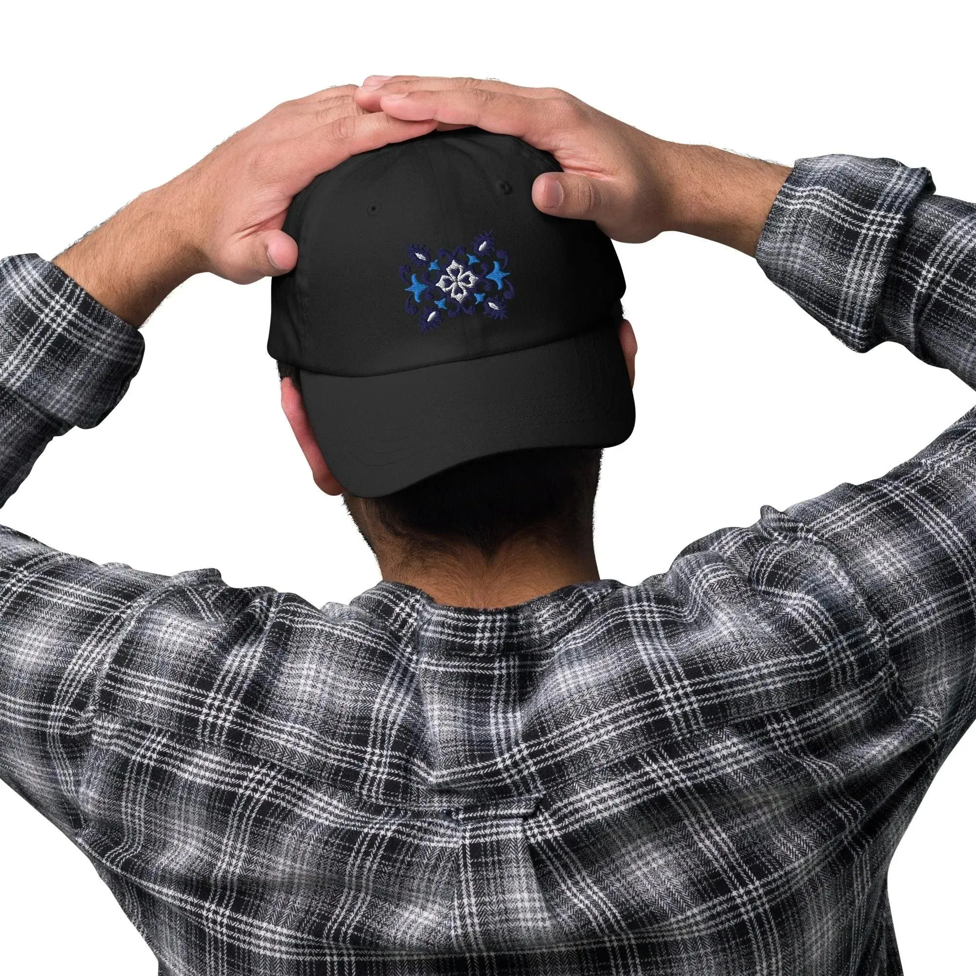 Portuguese Azulejo Tile Motif Embroidered Dad Hat