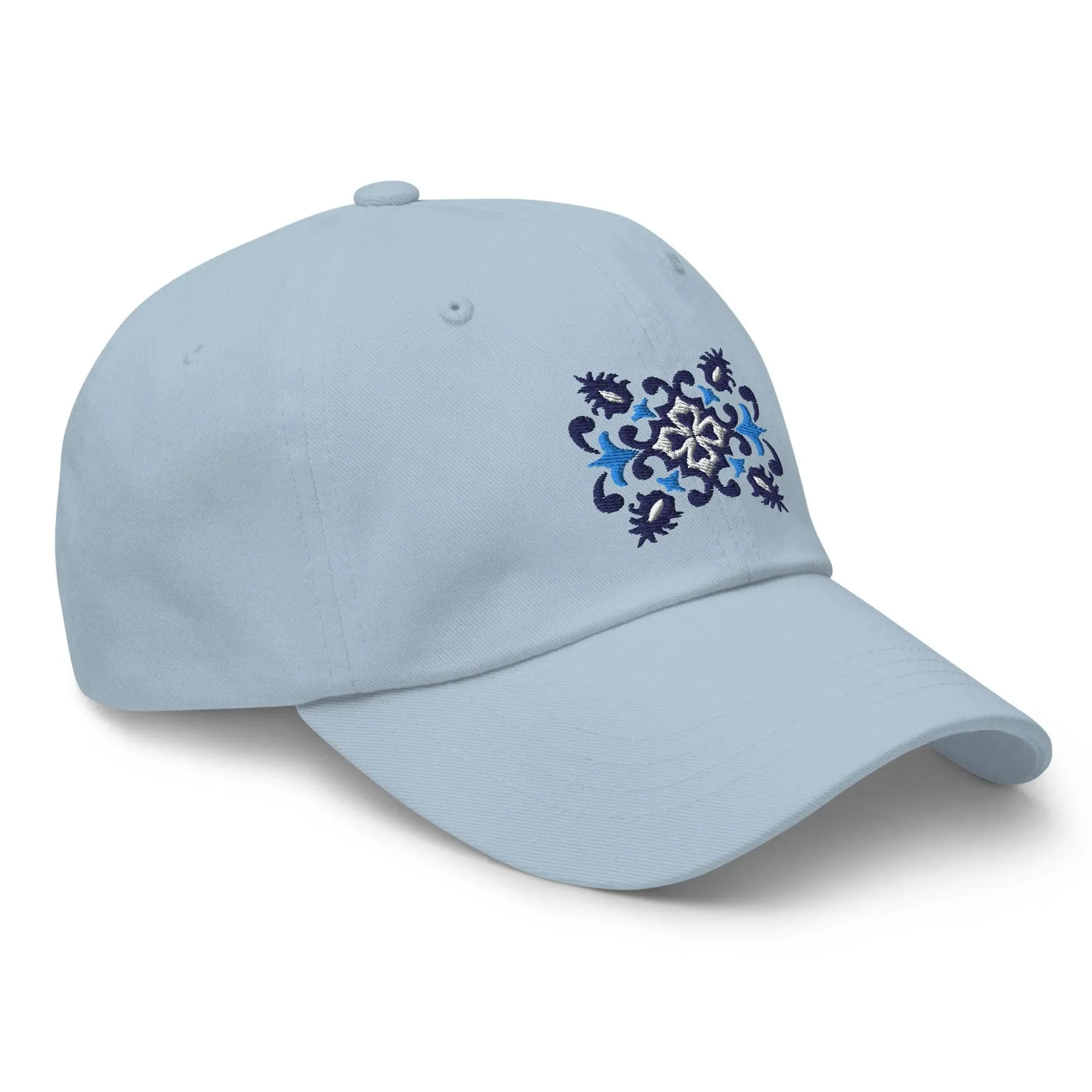 Portuguese Azulejo Tile Motif Embroidered Dad Hat