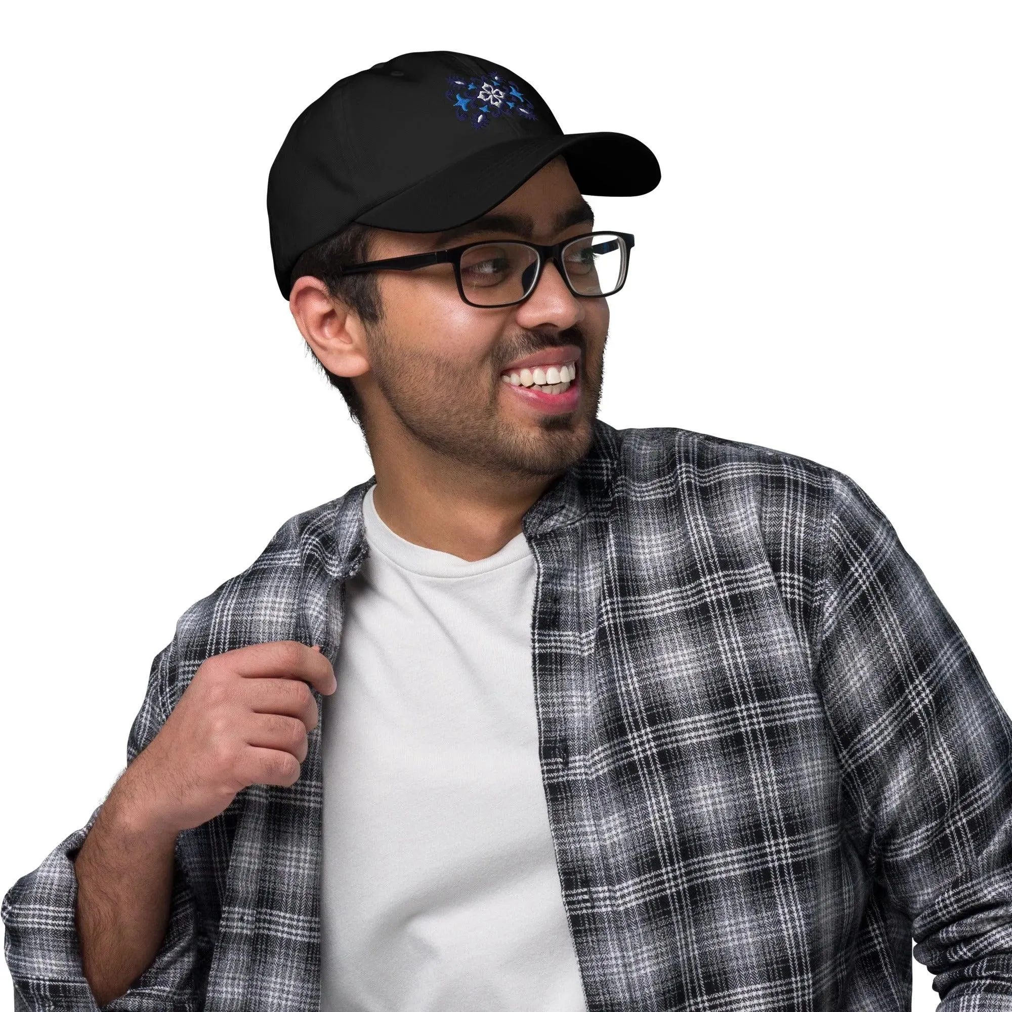 Portuguese Azulejo Tile Motif Embroidered Dad Hat