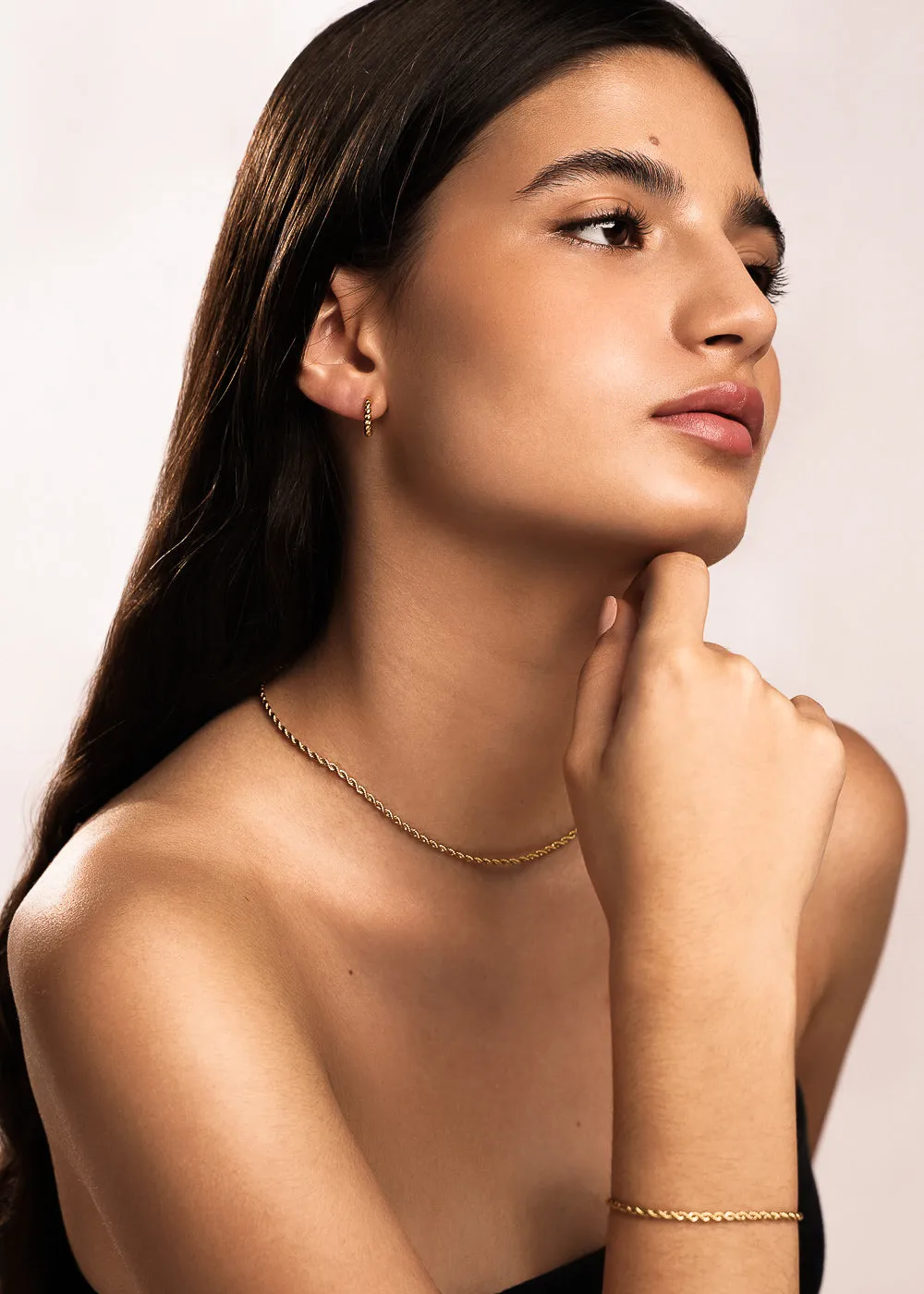 Rope Chain Necklace In Gold