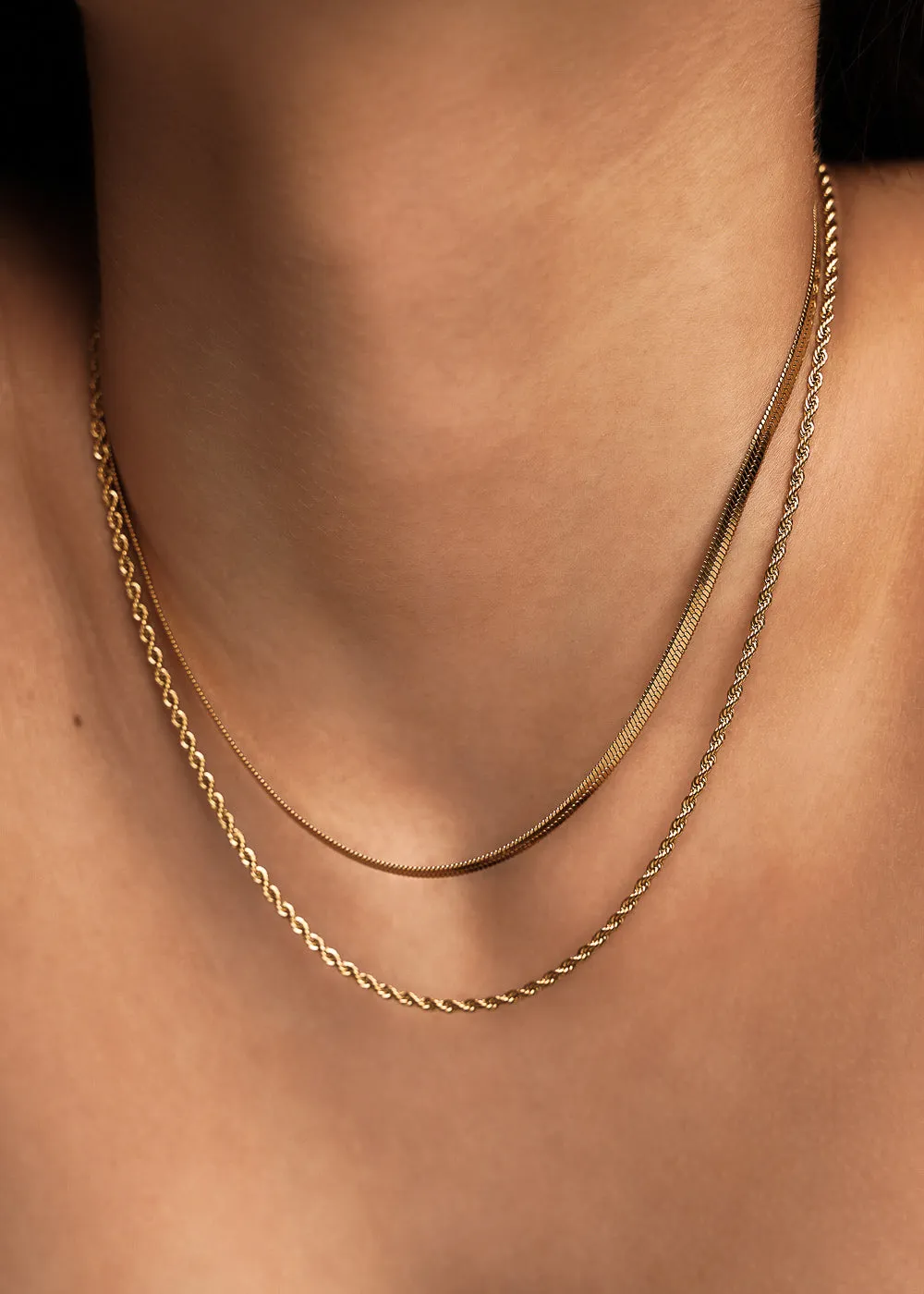 Rope Chain Necklace In Gold