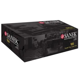 Sanek Nitrile Black Powder Free Gloves (100/Box)