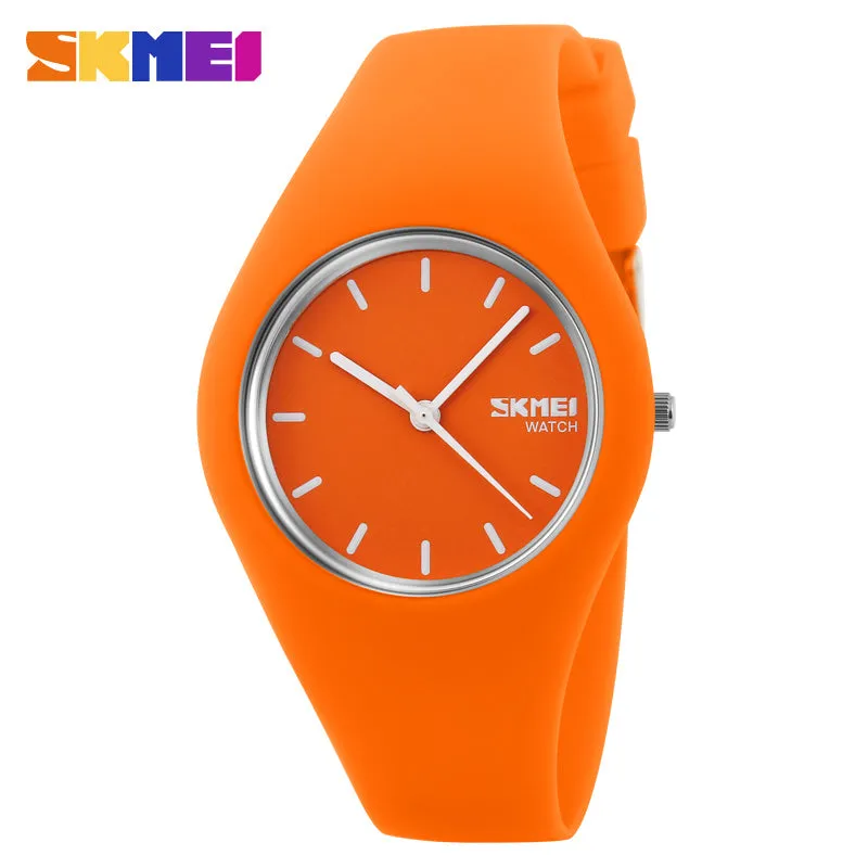 Silicone strap waterproof creative quartz watch W2390868