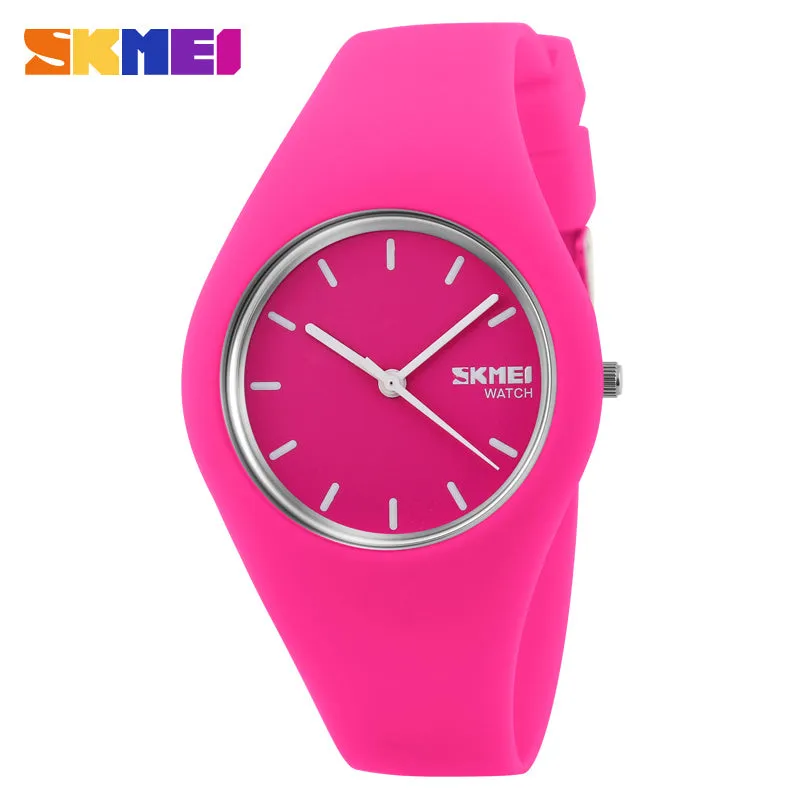 Silicone strap waterproof creative quartz watch W2390868