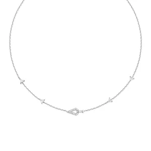 Silver Geometric Satellite Necklace