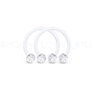 Sparkly Clear Acrylic Horseshoe Barbell Earrings