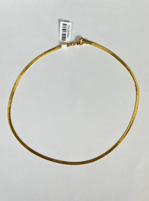 Taran Mini Herringbone Chain Necklace 18k Gold