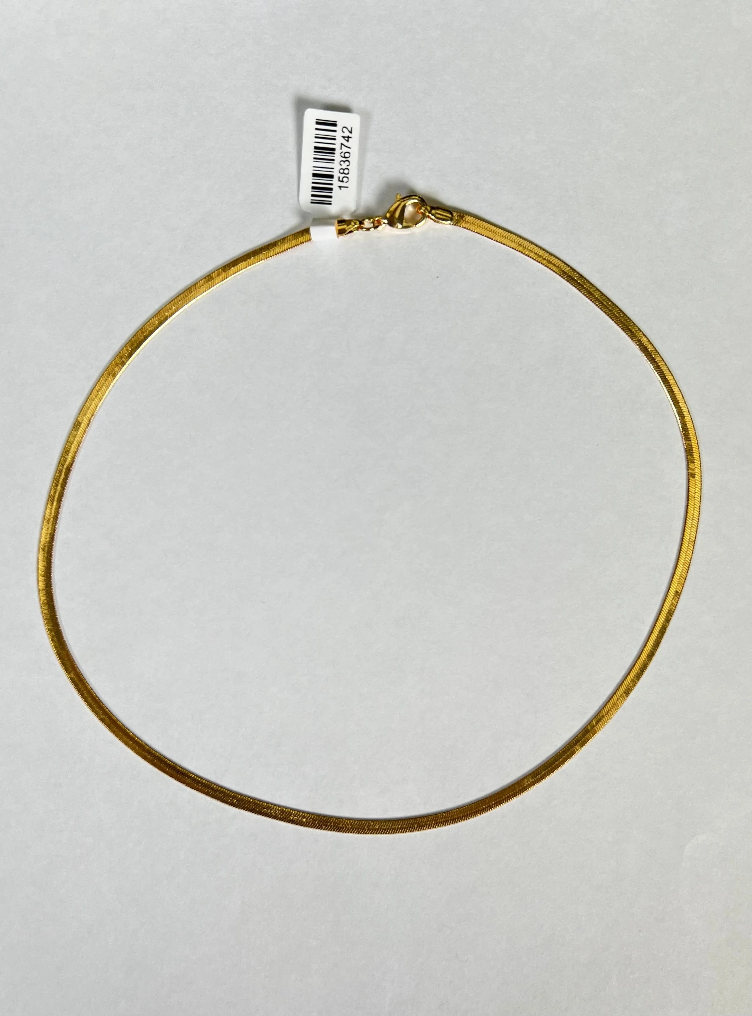 Taran Mini Herringbone Chain Necklace 18k Gold