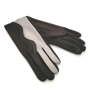 Two Tone Wavy Gloves - Black/Silver