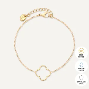 Vibes | Open Quatrefoil Clasp Bracelet | 18K Gold-Plated