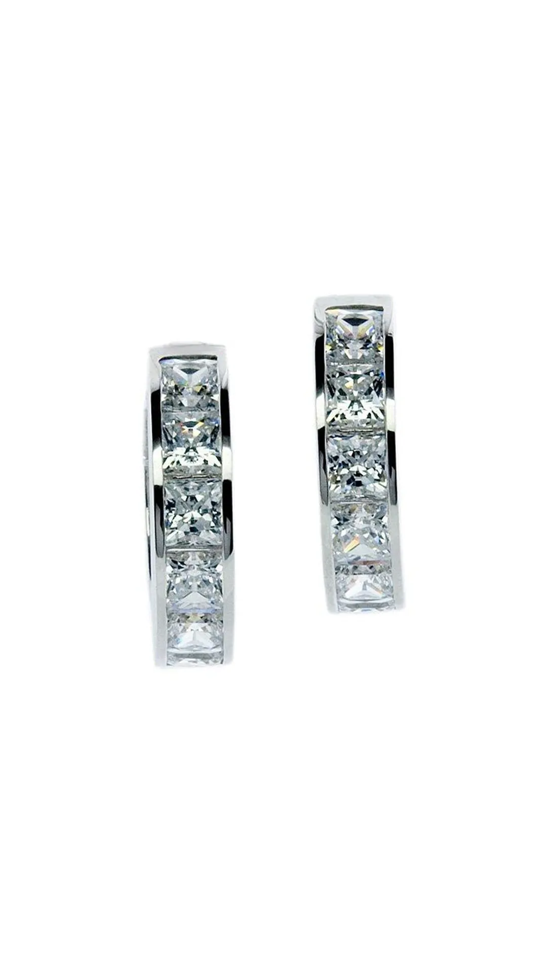 Waverly Princess Hoops White Gold Plated