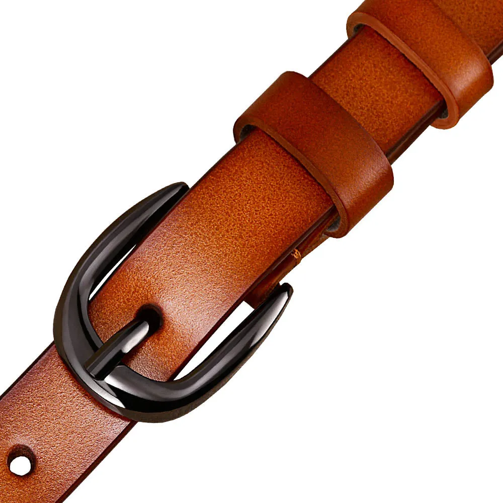 Women Hollows Genuine Leather Belt Woman For Jeans Pin Buckle Belts